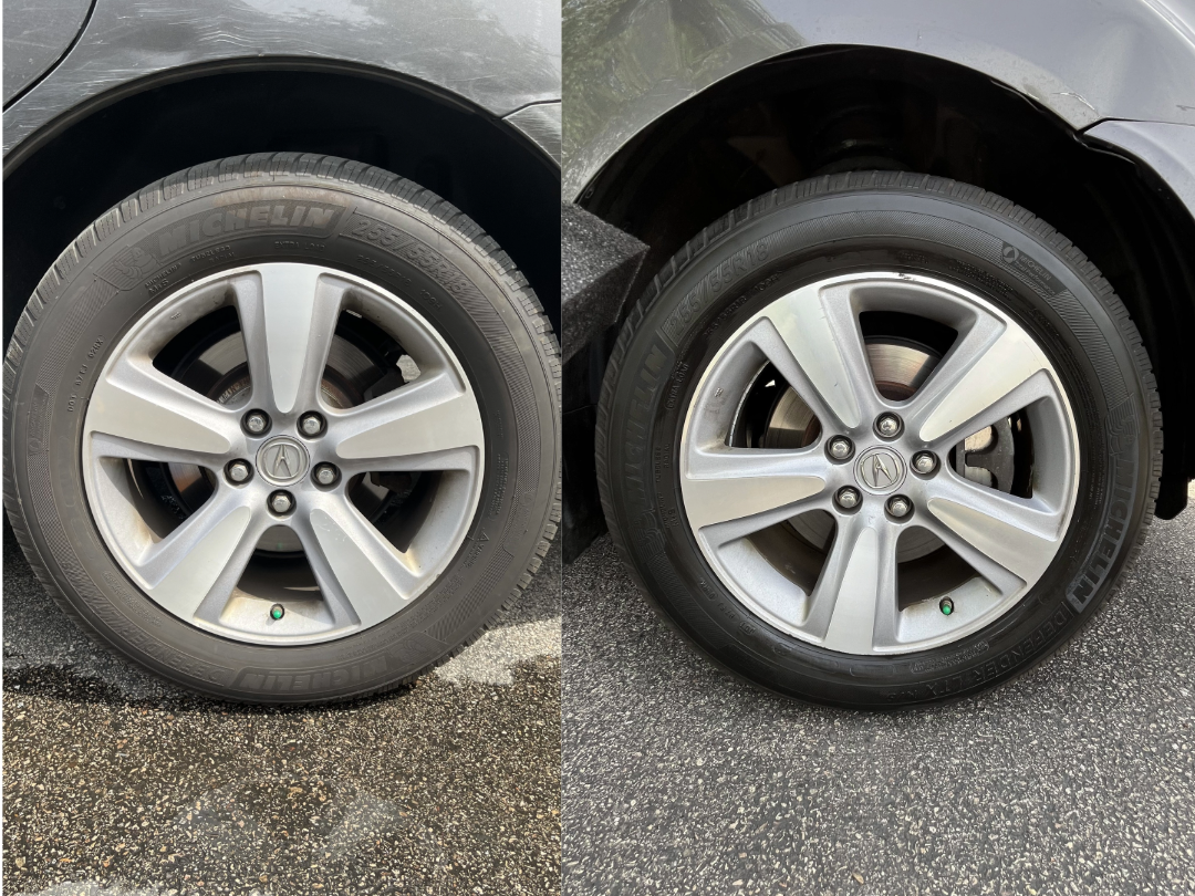 Acura wheel before and after
